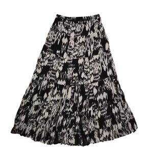 Jones New York Skirt Shear Tiered Lined Lightweight Elastic Waist Full Maxi sz 6